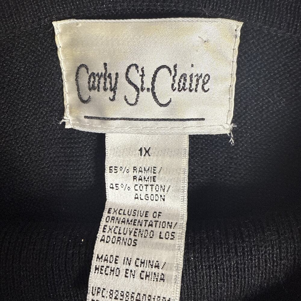 Carly St. Claire Christmas Sweater Women 1X Ramie Cotton Holiday Cowl Neck - Picture 6 of 7